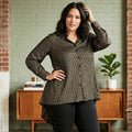 City Chic Plus Size Autumn Spell Button-Up Top, Size 16 by Vanessa Jane