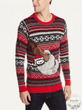Blizzard Bay Mens Sloth Tree Ugly Christmas Sweater, Red/Grey/Black, Size XL by Vanessa Jane