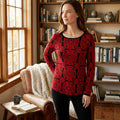Charter Club Womens Red Jacquard Pullover Sweater Top,Size XS by Vanessa Jane