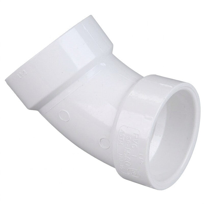 Nibco 4 in. PVC DWV 45-Degree Hub X Hub Elbow Fitting, White by Vanessa Jane