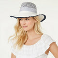 Inc Tweedy Colorblocked Panama Hat, Navy by Vanessa Jane