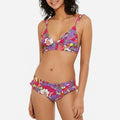 Hula Honey Purple Multi Impressionist Ruffled Bikini Swim Bottoms, Us Small by Vanessa Jane