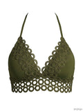 Becca Siren Halter Top in Bayleaf 583187-BAY Green, Size Small by Vanessa Jane