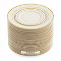 Silver Splendor 6 Inch Ivory Plastic Plate with Gold Band 150 CT by Vanessa Jane