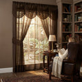 Achim Halley Satin 6-Piece Window Set With Austrian Valance, Chocolate, 56x84 by Vanessa Jane