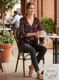 Vince Camuto Floral-Print Flutter-Sleeve Top, Size XS by Vanessa Jane