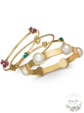 Thalia Sodi Gold-Tone 4-Pc. Set Imitation Pearl and Crystal Bangle Bracelets by Vanessa Jane