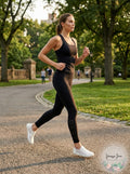 Dkny Sport Flocked-Logo High-Waist Leggings by Vanessa Jane