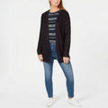 Planet Gold Juniors Chunky Lace-Up Cardigan Color Black Beauty Plaited Sz Large by Vanessa Jane