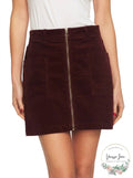 1.State Corduroy Zip-Front Mini Skirt, Size 4 by Vanessa Jane
