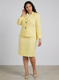 Kasper Sunburst 2 Button Crepe Jacket, Sunburst, Size 24W by Vanessa Jane