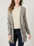 Style and Co Jacquard Knit Fringed-Hem Long Cardigan, Size Small by Vanessa Jane