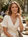 Inc Gold-Tone Bead and Imitation Pearl Shaky Flower Necklace by Vanessa Jane