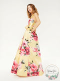 Teeze Me Juniors Floral-Print Halter Gown, Size 5 by Vanessa Jane