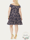B. Darlin Womens Juniors Plus Lace Fit & Flare Dress, Size 22W by Vanessa Jane