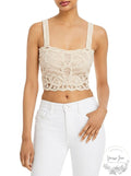 Aqua Crochet Crop Top, Size Medium by Vanessa Jane