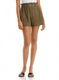Aqua Paperbag Waist Shorts, Size XL by Vanessa Jane