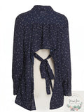 Bardot Open-Back Polka Dot Blouse, Size XS by Vanessa Jane