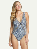 Michael Kors Mini Cherry Blossoms Deep v One Piece Swimsuit Size 4 by Vanessa Jane