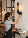 Elegant Lighting 1450W5BK Nelson 1 Light Black Wall Sconce by Vanessa Jane