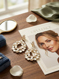 Inc Gold-Tone Imitation Pearl Cluster Drop Earrings by Vanessa Jane