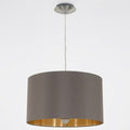 Eglo 1x60W Pendant W/ Satin Nickel Finish and Cappucino and Gold Shade by Vanessa Jane