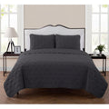 VCNY Home Kaleidoscope 3-Piece Grey Geometric Quilt Set King by Vanessa Jane