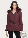 Palomares Women's Winter Red Faux Fur Parka Coat, Size Small by Vanessa Jane