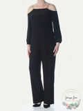 NY Collection Womens Plus Blouson Chain Jumpsuit, Size 1X by Vanessa Jane