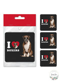 Tree-Free Greetings I Heart Boxers 4-Pack Artful Coasters Set by Vanessa Jane