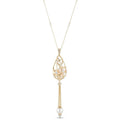 Carolee Pear Shaped Caged Pendant Tassel Necklace by Vanessa Jane