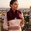 INC International Concepts Womens Purple Faux Fur Scarf Collar by Vanessa Jane