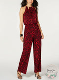 Thalia Sodi Cheetah-Print Chain-Neck Jumpsuit, Size Small by Vanessa Jane