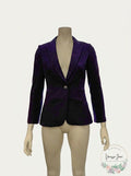 Tahari ASL Flare-Sleeved Crepe Blazer, Size 2/Eggplant by Vanessa Jane