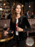 International Concepts Velvet Peplum Jacket, Size Medium by Vanessa Jane