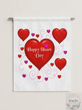 Garden Flag, 12 by 18-Inch, HEARTS HAPPY HEART by Vanessa Jane