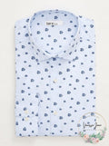 Bar III Dress Shirt Fish Print Slim Fit 17-17 1/2, Blue, Size XL by Vanessa Jane