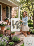 Garden Flag, 12 by 18-Inch Love with Vertical Zebra Stripes by Vanessa Jane