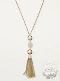 Inc Gold-Tone Imitation Pearl Fireball and Tassel Necklace by Vanessa Jane