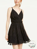 As U Wish Juniors Metallic-Dot Chiffon Dress, Size 3 by Vanessa Jane
