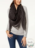 Inc International Concepts Ombre Metallic Foil Oversized Square Scarf Black by Vanessa Jane