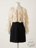French Connection | Patricia Lace Jersey Dress | Cream/Black,Size 2/Black by Vanessa Jane