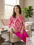 INC Womens Ladder Stitch Printed Blouse, Size Small by Vanessa Jane