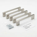 Lot of 6 Unbranded 5-in Center to Center Cabinet Pull, Satin Nickel by Vanessa Jane