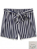 Monteau Big Girls Tie Waist and Pom Poms at Hem Shorts, Size XL by Vanessa Jane