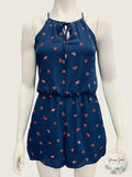 AS U WISH Womens Juicy Watermelon Romper,XS/Navy by Vanessa Jane