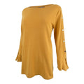 Alfani Womens Embellished Jewel Neck French Gold Sweater Size PS by Vanessa Jane