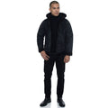 Sean John Mens Faux Shearling Hooded Bomber Jacket, 3XL/Black by Vanessa Jane