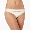 Calvin Klein Invisibles Mesh-trim Thong, Ivory, Small by Vanessa Jane