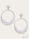 Inc Stone Cluster Drop Hoop Earrings by Vanessa Jane